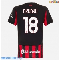 Camisa de time de futebol AC Milan Christopher Nkunku #18 Replicas 1º Equipamento Feminina 2025-26 Manga Curta